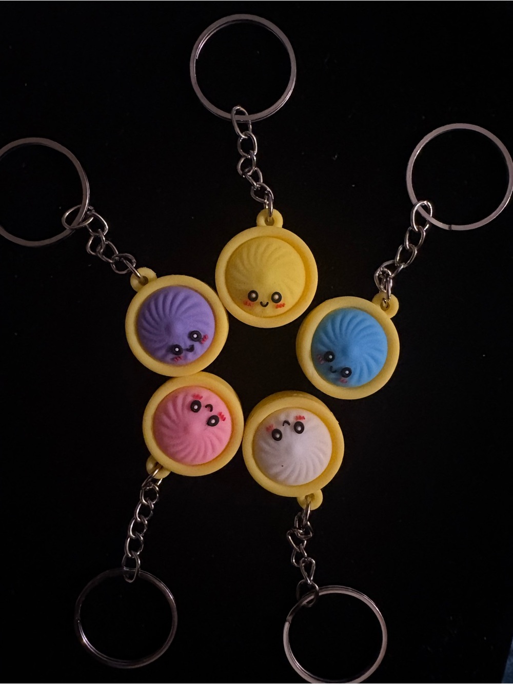 Cute Dumpling Charms Keychains Set of 5